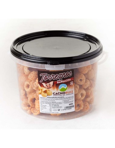 Torrezno FRITO SABOR BARBACOA. Cubo 125gr.