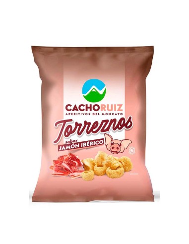 Torrezno FRITO SABOR JAMON IBERICO. Caja con 12 bolsas de 60gr.