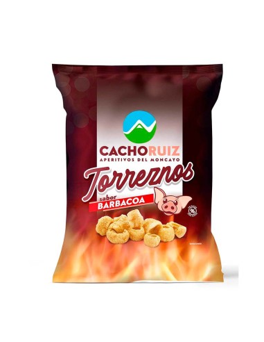 Torrezno FRITO SABOR BARBACOA. Caja con 12 bolsas de 60gr.